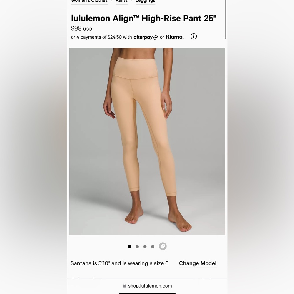 Lululemon Prosecco colored align leggings,bought final sale so cant return them.